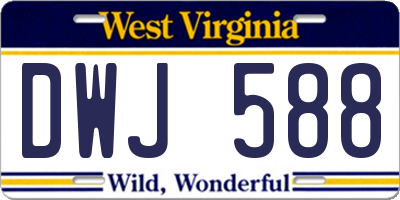 WV license plate DWJ588