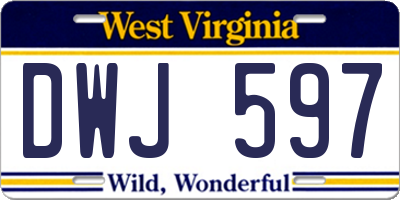 WV license plate DWJ597