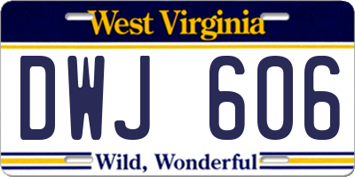 WV license plate DWJ606