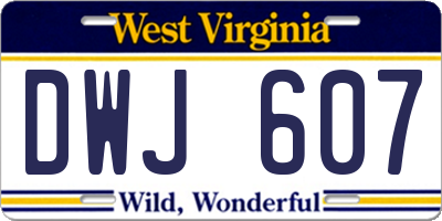 WV license plate DWJ607
