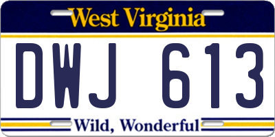 WV license plate DWJ613