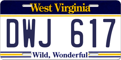 WV license plate DWJ617