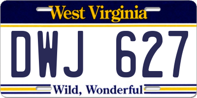 WV license plate DWJ627