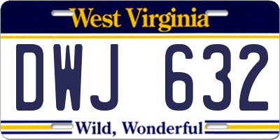 WV license plate DWJ632