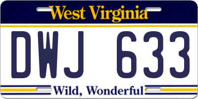 WV license plate DWJ633