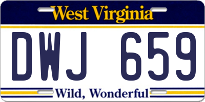 WV license plate DWJ659