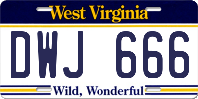 WV license plate DWJ666