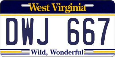 WV license plate DWJ667