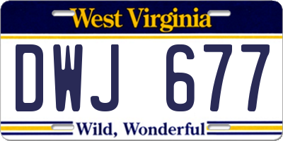 WV license plate DWJ677