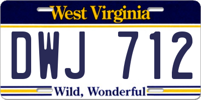 WV license plate DWJ712