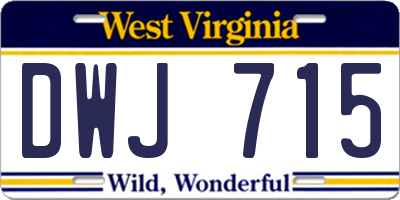 WV license plate DWJ715