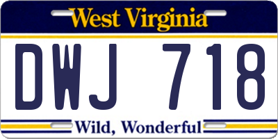 WV license plate DWJ718
