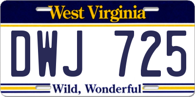 WV license plate DWJ725