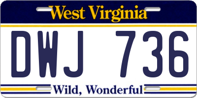 WV license plate DWJ736
