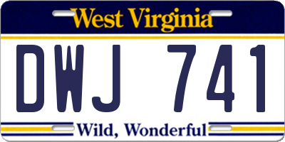 WV license plate DWJ741
