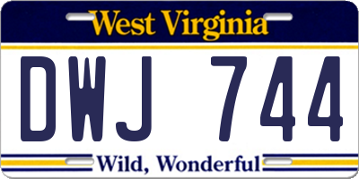 WV license plate DWJ744