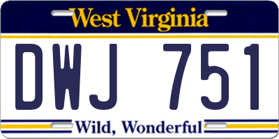 WV license plate DWJ751
