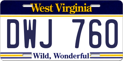 WV license plate DWJ760
