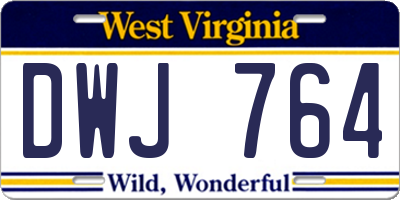 WV license plate DWJ764