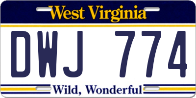 WV license plate DWJ774