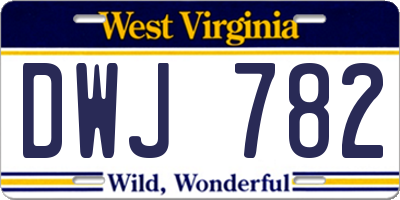 WV license plate DWJ782