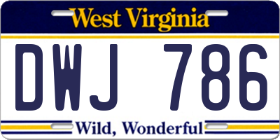 WV license plate DWJ786