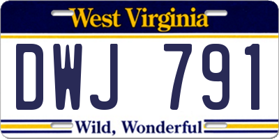 WV license plate DWJ791