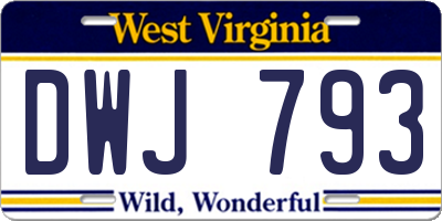 WV license plate DWJ793