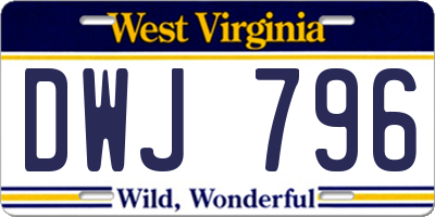 WV license plate DWJ796