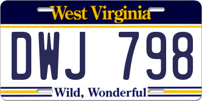WV license plate DWJ798