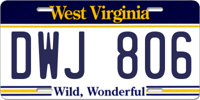 WV license plate DWJ806