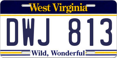 WV license plate DWJ813