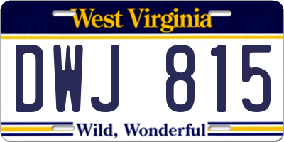 WV license plate DWJ815