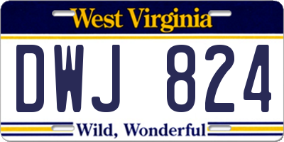 WV license plate DWJ824