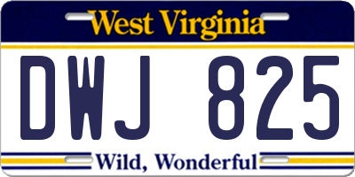 WV license plate DWJ825