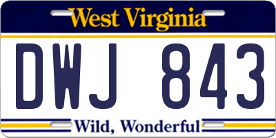 WV license plate DWJ843
