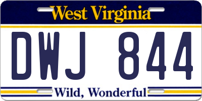 WV license plate DWJ844
