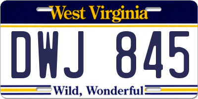 WV license plate DWJ845
