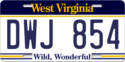 WV license plate DWJ854