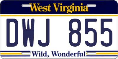 WV license plate DWJ855