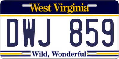 WV license plate DWJ859