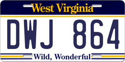 WV license plate DWJ864