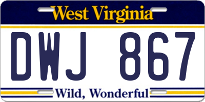 WV license plate DWJ867