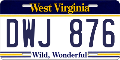 WV license plate DWJ876