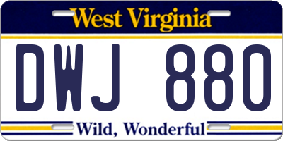 WV license plate DWJ880
