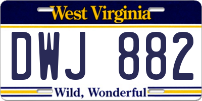 WV license plate DWJ882