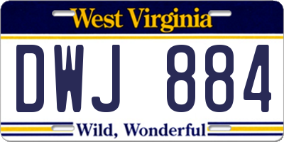 WV license plate DWJ884