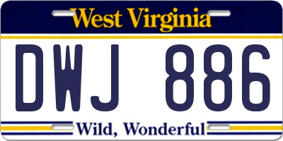 WV license plate DWJ886