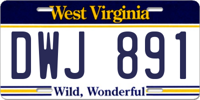 WV license plate DWJ891