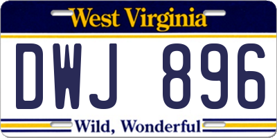 WV license plate DWJ896